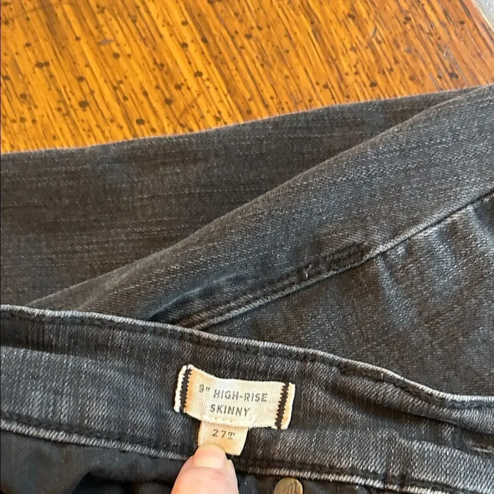 Madewell Women's 9” HR Black Skinny Jeans w/4 button fly. Sz 4T